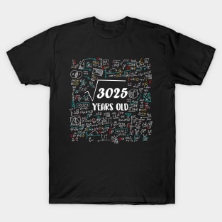 Square Root Of 3025 Bday Math 55Th Birthday 55 Years Old T-Shirt